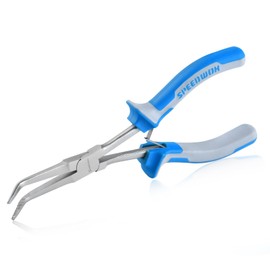 SPEEDWOX Long Reach Curved Nose Pliers with Serrated Jaw, Extra Long Nose, Precision Wire Loop Pliers, Needle Remover Pliers for Hard to Reach Narrow Spaces