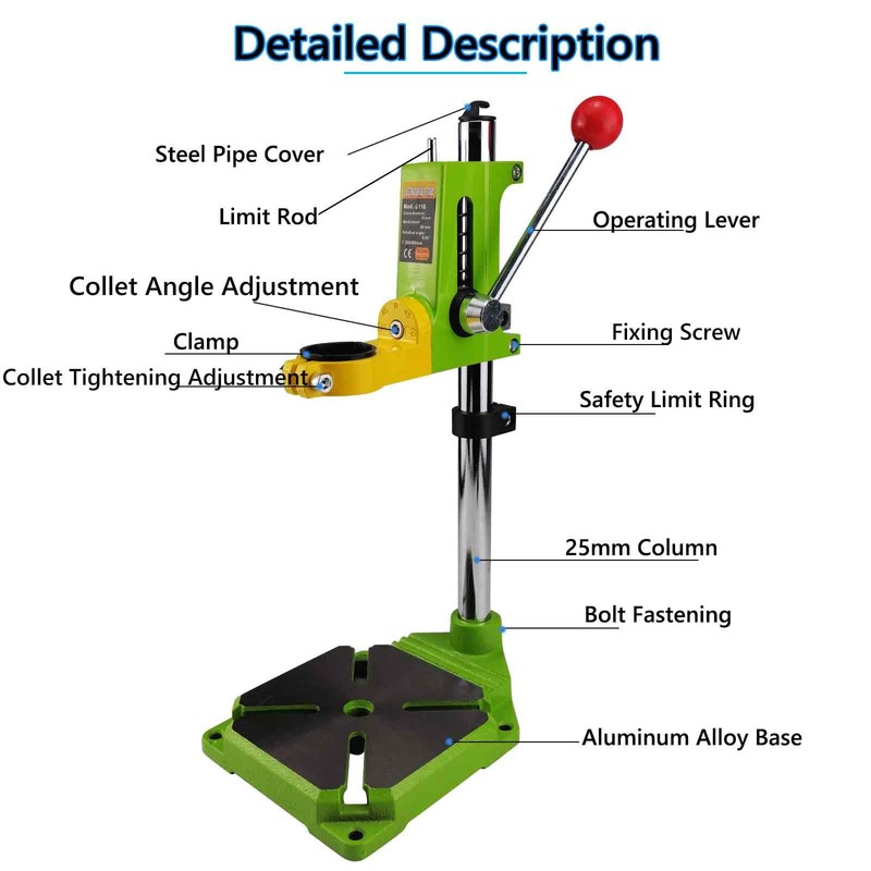 AeKeatDa Floor Drill Press Stand for Hand Drill, 90 Degree