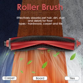 (2 Pack) Q10 S5/ Q10 S5+/ Q10 X5/ Q10 X5+ Roller Brushes Compatible with Roborock Q10 S5, Q10 S5+, Q10 X5, Q10 X5+ Robot Vacuum, Main Brush Replacement Roller Brush