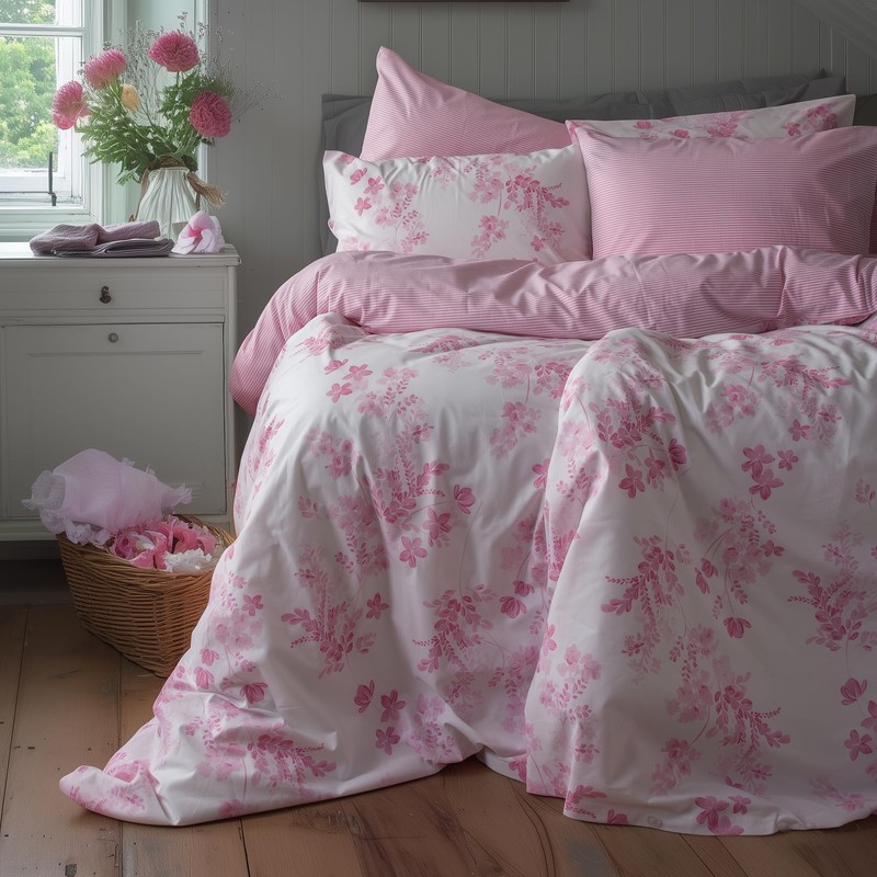 LERUUM Bed Linen Set 140 x 200 cm Cotton Reversible