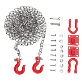 Moofey 1/10 Scale RC Accessories, RC Car Tow Hook Trailer Chain Set for 1/10 Scale Climbing Crawler Car Trailer