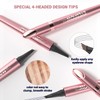 Eyebrow Pencil, Waterproof and Sweatproof Eyebrow Pencil, 2-in-1 Eyebrow Pencil