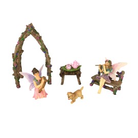 Musical Sisters Fairy Garden Set: 7 Pieces Miniature Fairy Garden Accessory