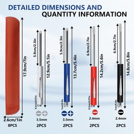 8pcs Pocket Screwdriver Set with 8pcs Synthetic Leather Cases, Removable Screwdriver Pen, Magnetic Slotting, Valve Core Tool Mini Screwdriver with Dual Bits