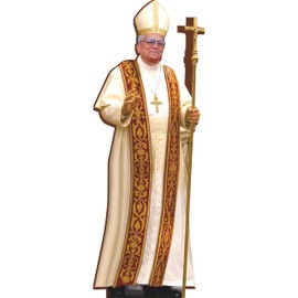 H48843 Pope Leo XIV Papal Ferula Ceremonial Staff Cardboard Cutout Standee Standup