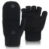 Evridwear Fingerless Winter Gloves Convertible, Knitted Wool Flip-top Mittens, Anti-Slip