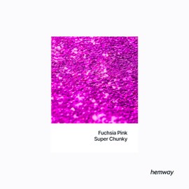 Hemway Premium Ultra Sparkle Glitter Multi Purpose Metallic Flake for Arts Crafts Nails Cosmetics Resin Festival Face Hair - Fuchsia Pink - Super Chunky (1/8" 0.125" 3mm) 100g / 3.5oz