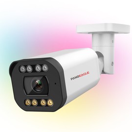 PANOEAGLE 8MP PoE IP Camera Outdoor,4K Varifocal Dual Light Bullet Security Camera with 5X Optical Zoom,2.7~13.5mm Lens,Human Vehicle Detection,2-Way Audio,IP67 Outdoor,256G SD Slot