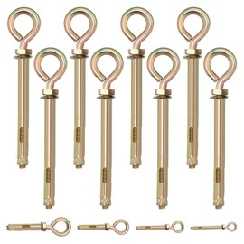 Tanstic 8Pcs M8 Concrete Eye Bolt Expansion Eyebolt Concrete Anchor Eyebolt Brick Anchors Eyebolt Heavy Duty Eyebolts for Wall Ceiling Concrete Masonry