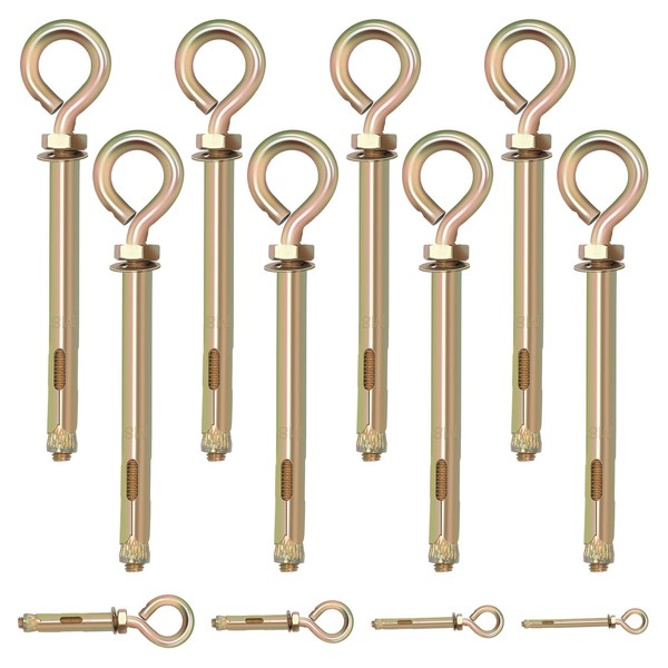 Tanstic 8Pcs M8 Concrete Eye Bolt Expansion Eyebolt Concrete Anchor