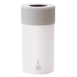 OGURA Ultra Lightweight Tent, 2-Way Stainless Steel Plastic Bottle Holder, Tumbler, Vacuum, Insulated, 16.9 - 23.6 fl oz (500 - 600 ml), White x Gray