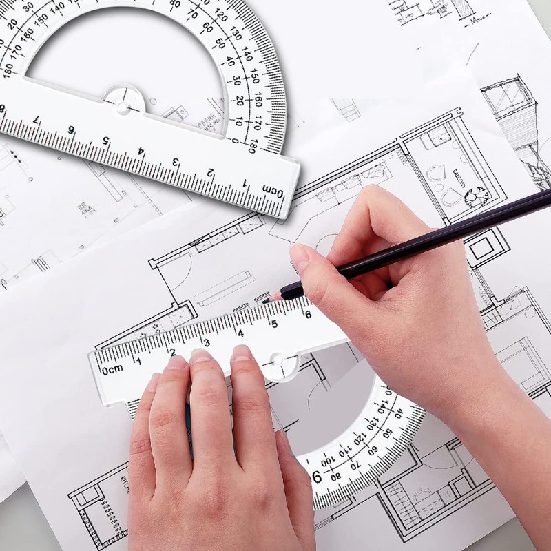 SULIUDAJI 3 Pcs Plastic Protractor Goniometer 180 Degree