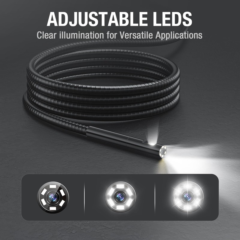 Teslong Inspection Camera, Dual Lens Borescope Camera with Light, NTS300