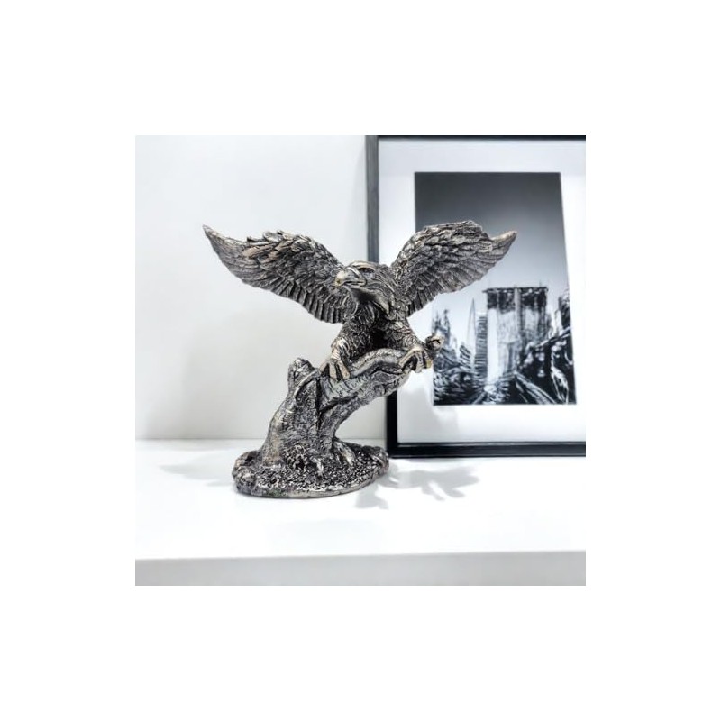 Hosoncovy Small Eagle Figurine Ornament Resin Eagle Sculpture Eagle Statue