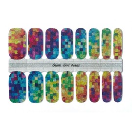 Glam Girl Nails Rainbow Matrix Nail Polish Strips / Nail Wraps / Nail Stickers