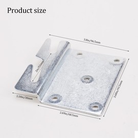 SaiDian 1Pair Heavy Duty Universal Wood Bed Silvery Rail Hook Plates Adjustable Headboard Brackets for Wood Bed Frame Replacement Parts & Furniture Repair