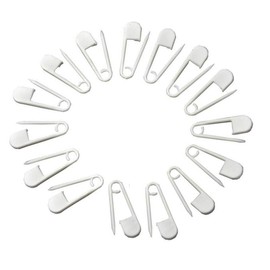 100PCS 2.6CM/1inch Plastic Baby Diaper Safety Sewing Pins Professional Mini Hanging Fastening Clip Button Tool Clothing Decoration Accessories Napkin Holder Pin (White)