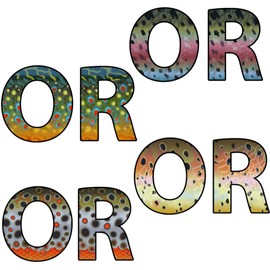 OR Oregon 4" Trout Fly Fishing Bumper Sticker Decal Set Waterproof Vinyl Great Gift for Angler Truck Boat Jeep Car Brown Trout Rainbow Trout Tiger Trout Brook Trout Cutthroat Trout