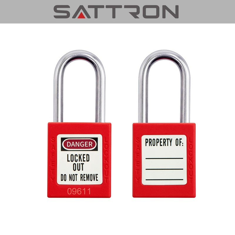 SATTRON Lockout Tagout Locks, 5 Red Safety Padlocks OSHA Compliant,