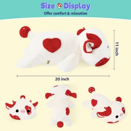 Onsoyours Original Weighted Mushroom Cow Stuffed Animals, 4.0 lbs Weighted Plush for Stress Relief - 20" Large Soft Cow Pillow Gifts for Kids & Adults