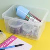 Ortodayes 4 Packs Plastic Box with Lid, Plastic Storage Bin,