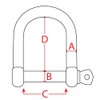 Extreme Max 3006.8234 BoatTector Stainless Steel Wide D Shackle -