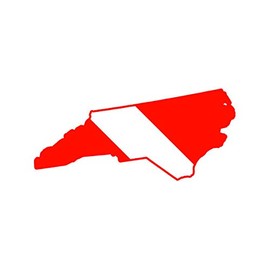 North Carolina State Shaped Diver Down Flag Sticker Decal Self Adhesive FA Graphix Scuba Flag Diving Dive NC