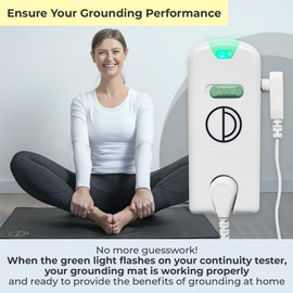Grounding Mat Tester, Easy to Use Earth Continuity Tool with Green Light Indicator, Ensure Safety and Reliable Performance of Full Body Bed Pads, Sheets, Blanket and Other Grounding Products