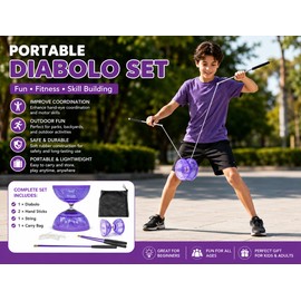 Portable Diabolo Set for Outdoor Play – Beginner-Friendly Soft Rubber Skill Toy for Kids & Adults