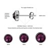 Women Earrings Titanium Non-Nickel Stud Earrings 4mm Amethyst Hypoallergenic Birthstone