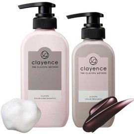 Clayence Clay Spa Color Care Shampoo, 10.1 fl oz (300 ml) & Color Treatment, Ash Brown, 8.2 oz (235 g), Color Care, Coloring, Damage Repair, Color Maintenance, Color Care Shampoo, Color Treatment, Gray Hair Care, Glossy Hair, Fruity & Floral Scent, Made in Japan