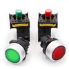 mxuteuk 2Pcs Red Green LED Light Voltage 110V-220V 22mm 1NO