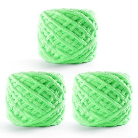 3 Pack Chunky Chenille Yarn for Crocheting - Blanket Thick Yarn for Crochet Amigurumi/Home Decor - Baby Plush Amigurumi Yarn Total Length 222 Yds (Aquamarine)
