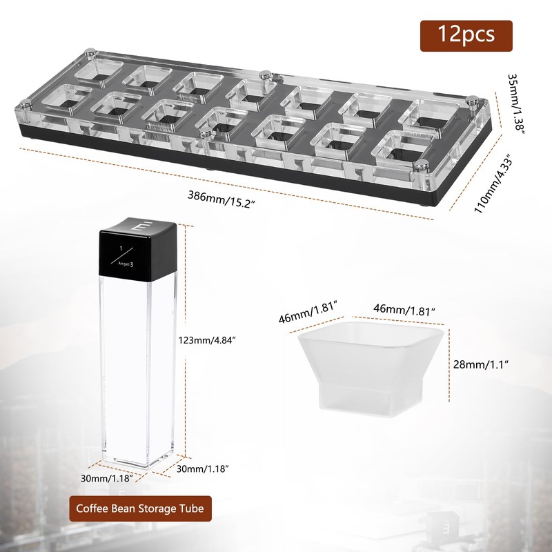 MUVNA Single Espresso Bean Storage - 12 Tubes Coffee Bean