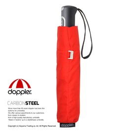 doppler Super Wind Resistant Carbon Steel Long-established European Brand One-Touch Open Folding Umbrella, 39.4 inches (100 cm), Red Men's, Women's, Austria, Father's Day, red