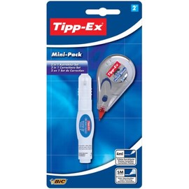Tipp-Ex Correction Set Mini Pack, Roller 5 m x 5 mm + Pen 4 ml, Blister Pack of 2