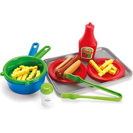 Dantoy - Hotdog-Set mit Tablett - 22 Stück - Rollenspiel - Ab 2 Jahren - Lebensmittel-Rollenspielset für Kinder - Rollenspiel - Essen vorgeben - Fördert die Feinmotorik - Hergestellt in Dänemark