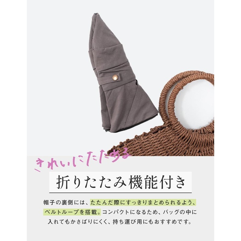 [Ｌｏｏ＆ｃ] [ルーアンドシー] 帽子 レディース 大きいサイズ 接触冷感 ノーベルUVハット 完全遮光 紫外線対策 春夏