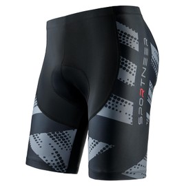 Sportneer Bike Shorts for Men - 4D Padded Mens Bicycle Cycling Biking Clothing Shorts, Breathable and Absorbent Size M Grey