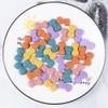 100 Pieces Small Heart Star Flower Bowtie Round Shaped Plastic