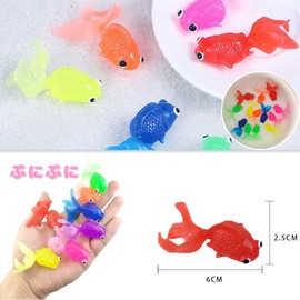 HUAZONTOM Goldfish Scooping Toy, Home Festival Set, 21 Dogs, Large 2.4 inches (6 cm), Children's Festival, Bath Toy, Doll Scoop, Children, Gift, Squishy, 7 Color Mix, Festival, Prize