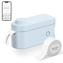 Makeid L1-C Smart Label Maker Machine with Tape – Mini Bluetooth Label Maker, Portable & Rechargeable, Compatible with 9/12/16mm Waterproof Tapes – for Home, Office, School Organization