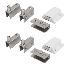 uxcell Cabinet Shower Door Pivot Hinges Magnetic Catch Latches Glass Clamps 2 Sets