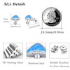 Mushroom Earrings 925 Sterling Silver Cute Blue Opal Mushroom Studs