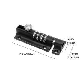 Combination Password Lock Bolt, Gate Lock Shed Door Latch Keysafe Combination Locking Bolt, Security Proof Slide Code Hatch Keyless Bolt (1Set)