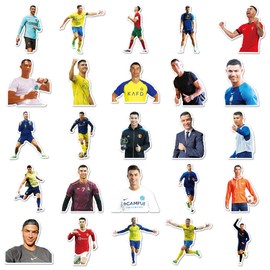 Pack of 50 Cristiano Ronaldo Waterproof Stickers for Cars, Laptops, Skateboards, Helmets and More