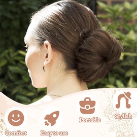 JEYORZY 2 Pack Dutt Maker, Flechthilfe Haare Mädchen Und Damen, Haarstrickwerkzeug Zubehör DIY-Haarstyling für Lange und Kurze Haare,Braun Donut Hair Bun Maker für Kinder Dutt Haar-Licht
