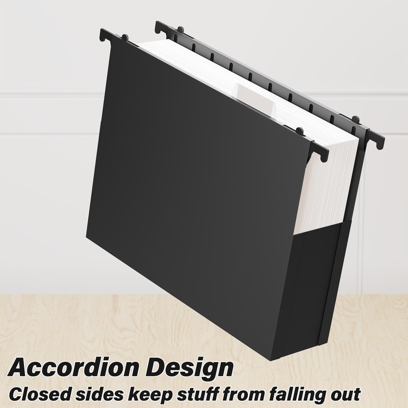 Ansook Plastic Hanging File Folders Letter Size,Heavy Duty 3" Expandable