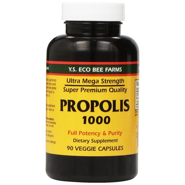Propolis-Raw Unprocessed 1000mg Y.S. Organic Bee Farms 90 Caps, Pack of 2