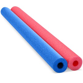 Hanaive 2 Pack Pool Noodles 52 Inch Foam Pool Swim Noodles Hollow Foam Noodle for Christmas Decoration Swimming Floats DIY Floating Craft Projects(Red, Blue)